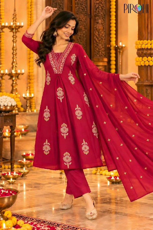 PIROHI MALAIKA WHOLESALE READYMADE MUL CHANDERI BIG SIZE TRENDING 3 PCS SUITS FOR EXPORT