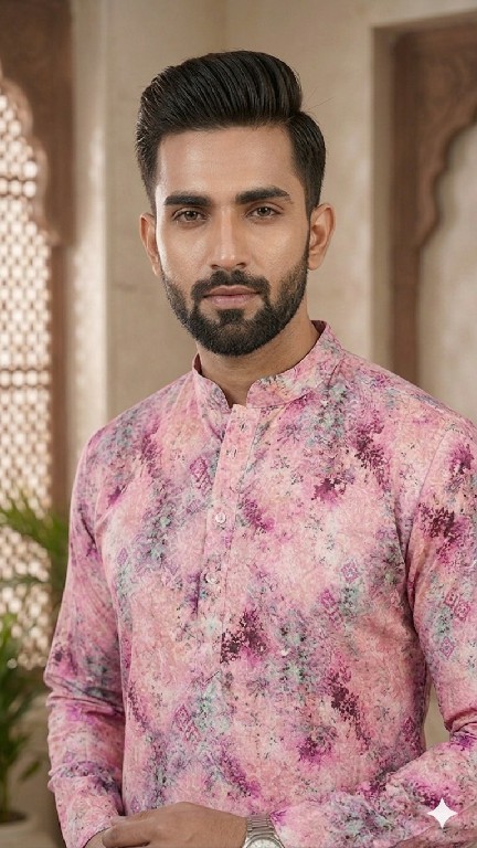 VENMER PRESENT READYMADE POLY RAYON ELEGANT PRINTED DESIGN KURTA PYJAMA FOR MEN ONLINE