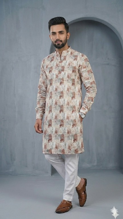 VENMER PRESENT READYMADE POLY RAYON ELEGANT PRINTED DESIGN KURTA PYJAMA FOR MEN ONLINE
