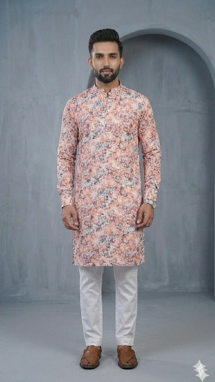 VENMER PRESENT READYMADE POLY RAYON ELEGANT PRINTED DESIGN KURTA PYJAMA FOR MEN ONLINE