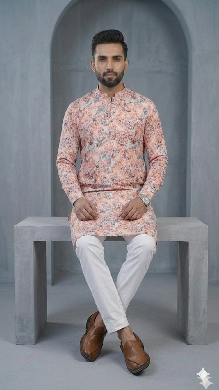 VENMER PRESENT READYMADE POLY RAYON ELEGANT PRINTED DESIGN KURTA PYJAMA FOR MEN ONLINE