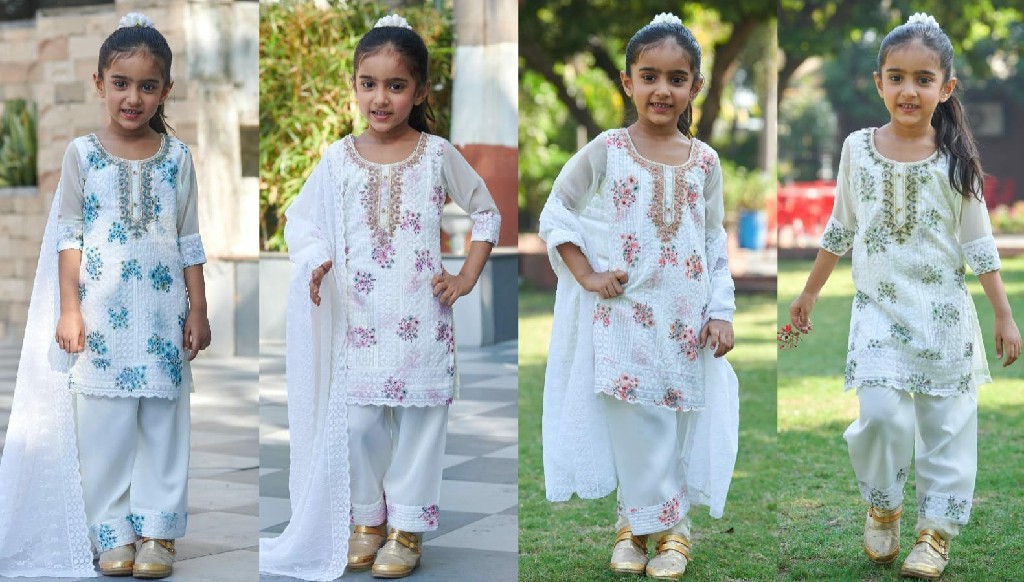 TEXTILEDEAL LAUNCH READYMADE HEAVY GEORGETTE SHIFFLI WORK 3 PCS COMBO SET SUITS FOR KIDS EXPORTER