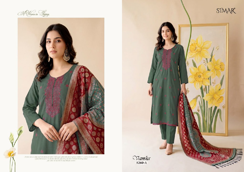 GLOSSY SIMAR VAMIKA WHOLESALE VISCOSE PASHMINA WINTER SPECIAL UNSTITCH SALWAR SUITS SUPPLIER