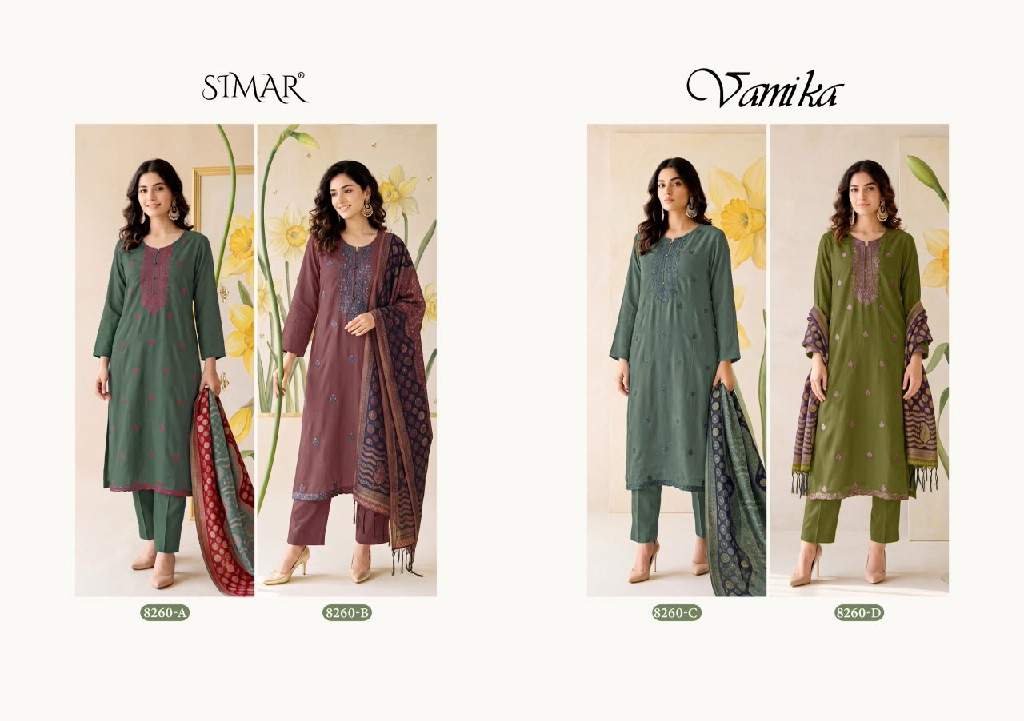 GLOSSY SIMAR VAMIKA WHOLESALE VISCOSE PASHMINA WINTER SPECIAL UNSTITCH SALWAR SUITS SUPPLIER