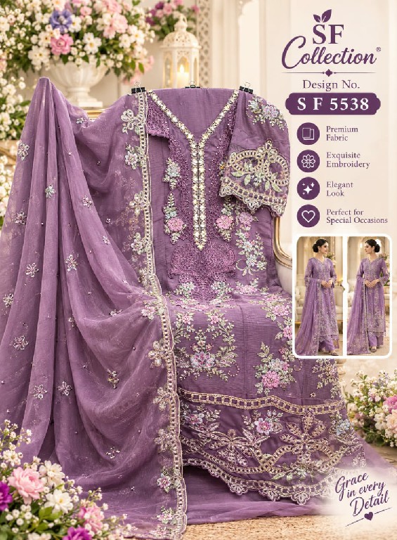 SHREE FABS D.NO 5538T TO 5538W WHOLESALE FOX GEORGETTE PAKISTANI POPULAR DESIGN UNSTITCH SALWAR SUITS FOR EXPORT