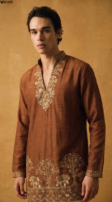 OUTLUK WEDDING COLLECTION VOL 61 WHOLESALE READYMADE SALSA CUT WORK DESIGN KURTA WITH PANT FOR MEN ONLINE