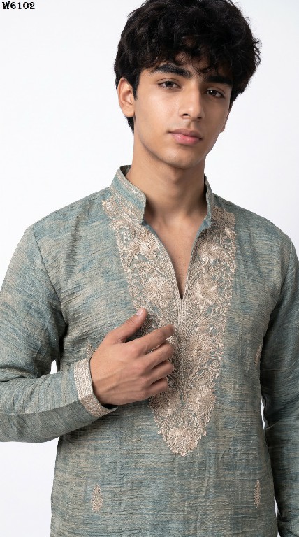 OUTLUK WEDDING COLLECTION VOL 61 WHOLESALE READYMADE SALSA CUT WORK DESIGN KURTA WITH PANT FOR MEN ONLINE