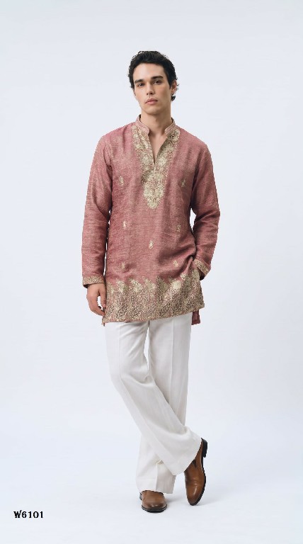 OUTLUK WEDDING COLLECTION VOL 61 WHOLESALE READYMADE SALSA CUT WORK DESIGN KURTA WITH PANT FOR MEN ONLINE