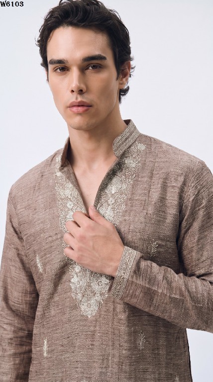 OUTLUK WEDDING COLLECTION VOL 61 WHOLESALE READYMADE SALSA CUT WORK DESIGN KURTA WITH PANT FOR MEN ONLINE
