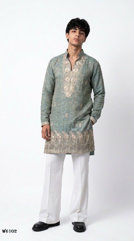OUTLUK WEDDING COLLECTION VOL 61 WHOLESALE READYMADE SALSA CUT WORK DESIGN KURTA WITH PANT FOR MEN ONLINE
