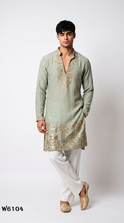OUTLUK WEDDING COLLECTION VOL 61 WHOLESALE READYMADE SALSA CUT WORK DESIGN KURTA WITH PANT FOR MEN ONLINE