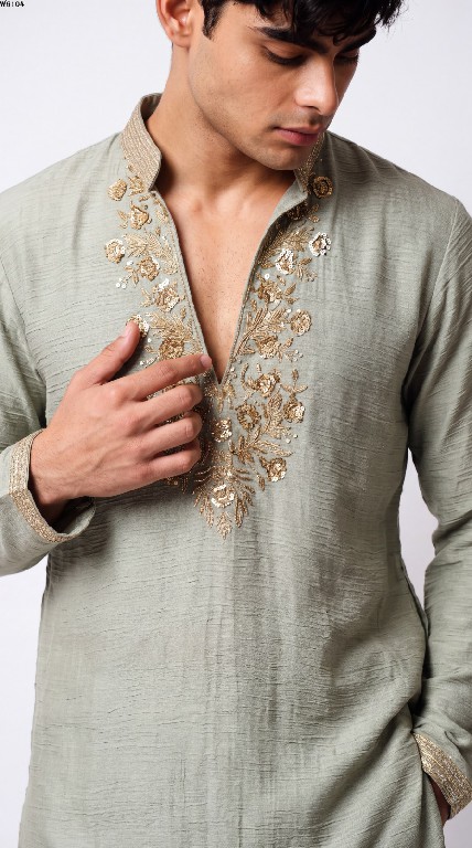 OUTLUK WEDDING COLLECTION VOL 61 WHOLESALE READYMADE SALSA CUT WORK DESIGN KURTA WITH PANT FOR MEN ONLINE