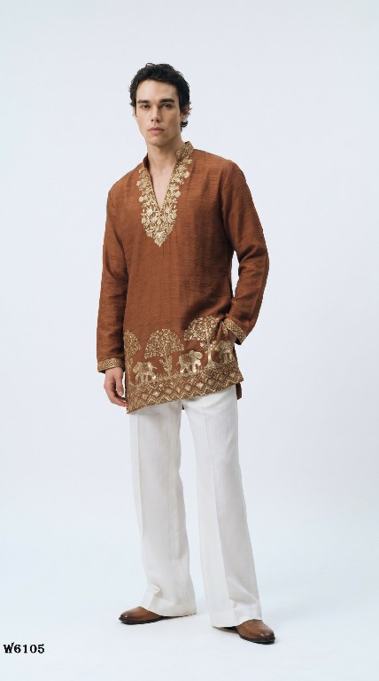 OUTLUK WEDDING COLLECTION VOL 61 WHOLESALE READYMADE SALSA CUT WORK DESIGN KURTA WITH PANT FOR MEN ONLINE