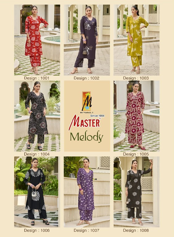 MASTER MELODY WHOLESALE READYMADE RAYON PRINTED TRENDY STYLISH CORD SET FOR EXPORT
