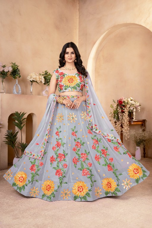 DVD D.NO 5089 WHOLESALE FAUX GEORGETTE FESTIVE WEAR LEHENGA CHOLI FOR EXPORT