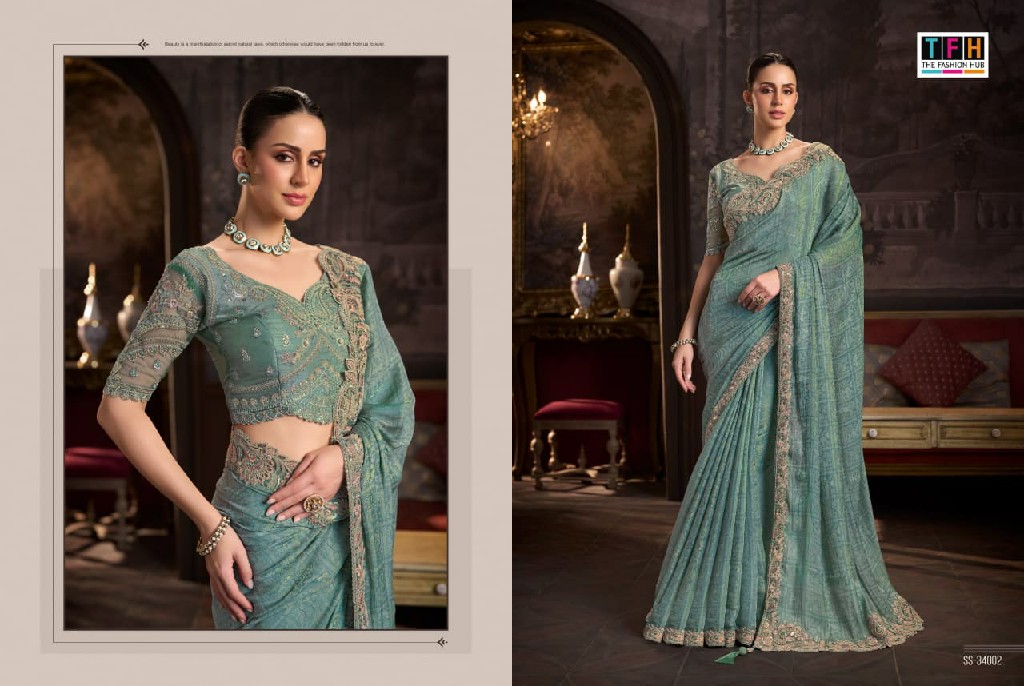 TFH SILVER SCREEN VOL 24 WHOLESALE DESIGNER PARTY WEAR INDIAN SAREES FOR WOMEN EXPORTER