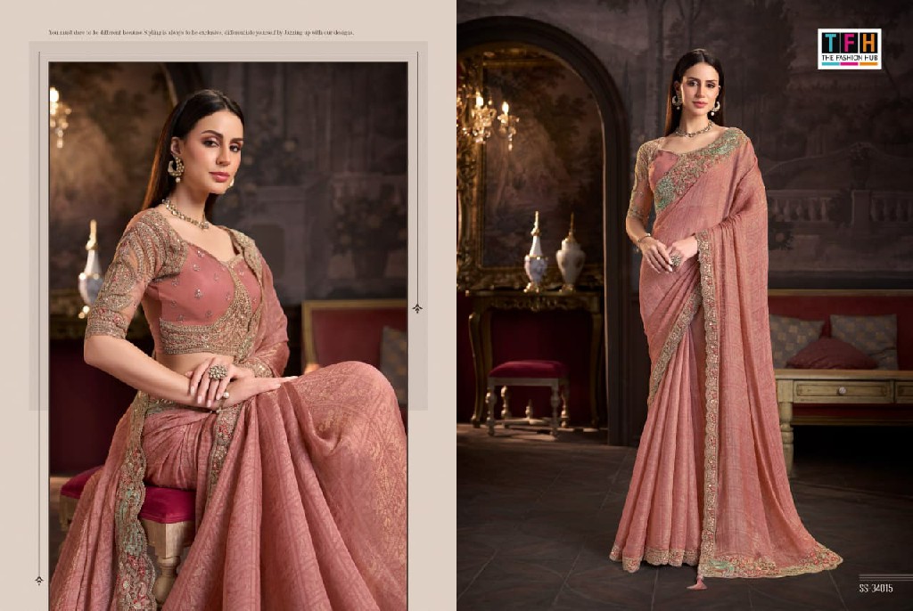 TFH SILVER SCREEN VOL 24 WHOLESALE DESIGNER PARTY WEAR INDIAN SAREES FOR WOMEN EXPORTER