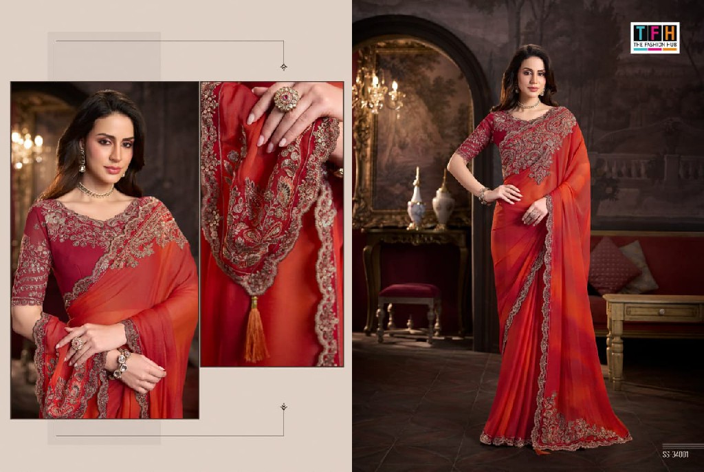 TFH SILVER SCREEN VOL 24 WHOLESALE DESIGNER PARTY WEAR INDIAN SAREES FOR WOMEN EXPORTER
