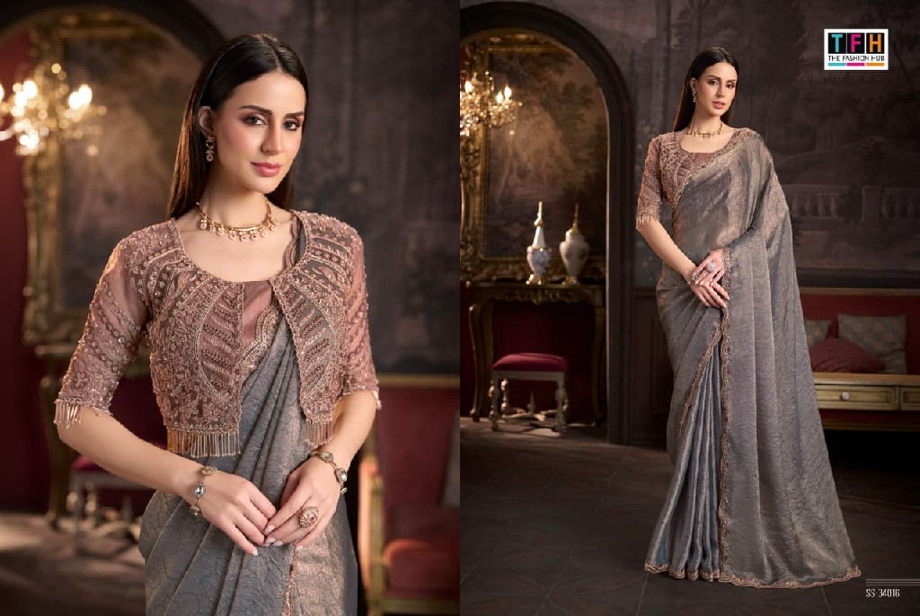 TFH SILVER SCREEN VOL 24 WHOLESALE DESIGNER PARTY WEAR INDIAN SAREES FOR WOMEN EXPORTER
