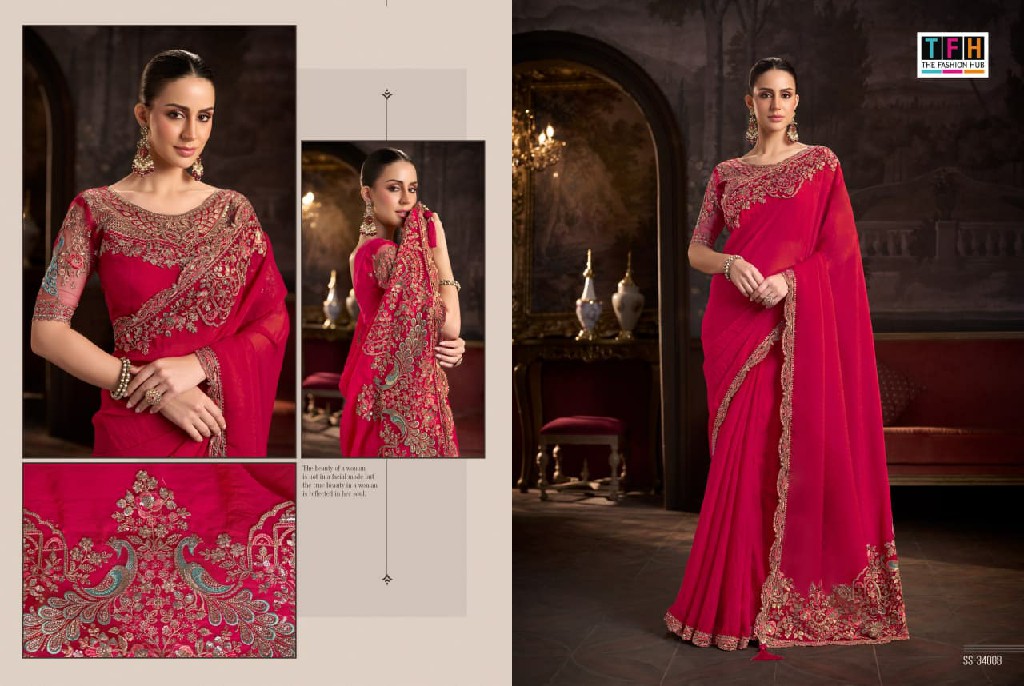 TFH SILVER SCREEN VOL 24 WHOLESALE DESIGNER PARTY WEAR INDIAN SAREES FOR WOMEN EXPORTER