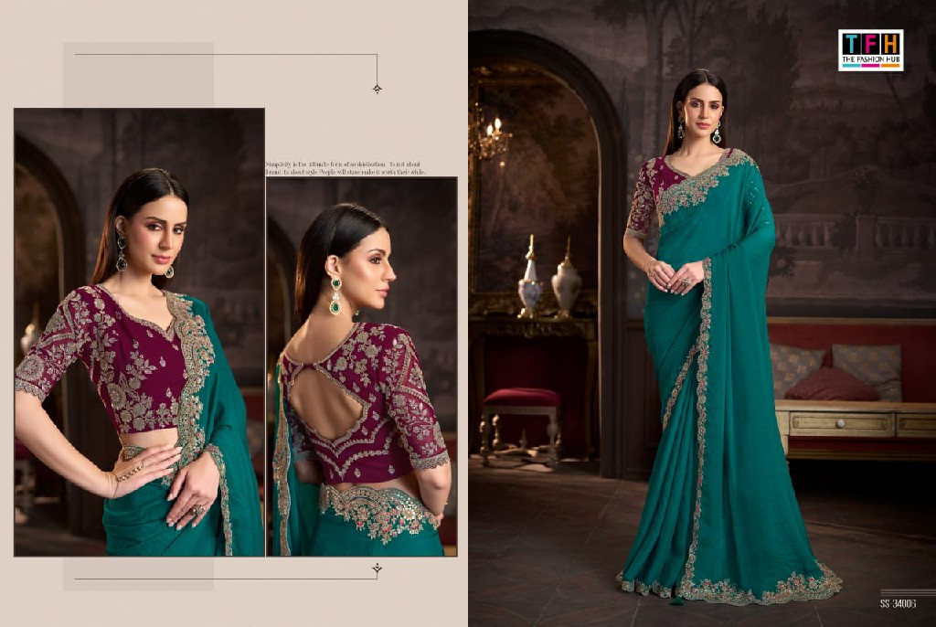 TFH SILVER SCREEN VOL 24 WHOLESALE DESIGNER PARTY WEAR INDIAN SAREES FOR WOMEN EXPORTER