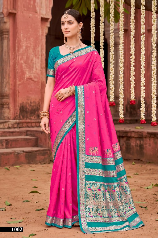 SAROJ USHA SILK VOL 1 WHOLESALE PURE SILK FESTIVE WEAR INDIAN SAREES FOR WOMEN EXPORTER