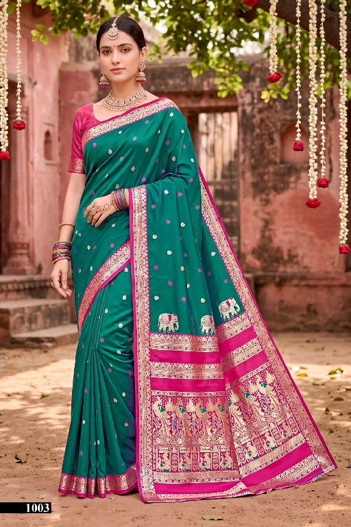SAROJ USHA SILK VOL 1 WHOLESALE PURE SILK FESTIVE WEAR INDIAN SAREES FOR WOMEN EXPORTER