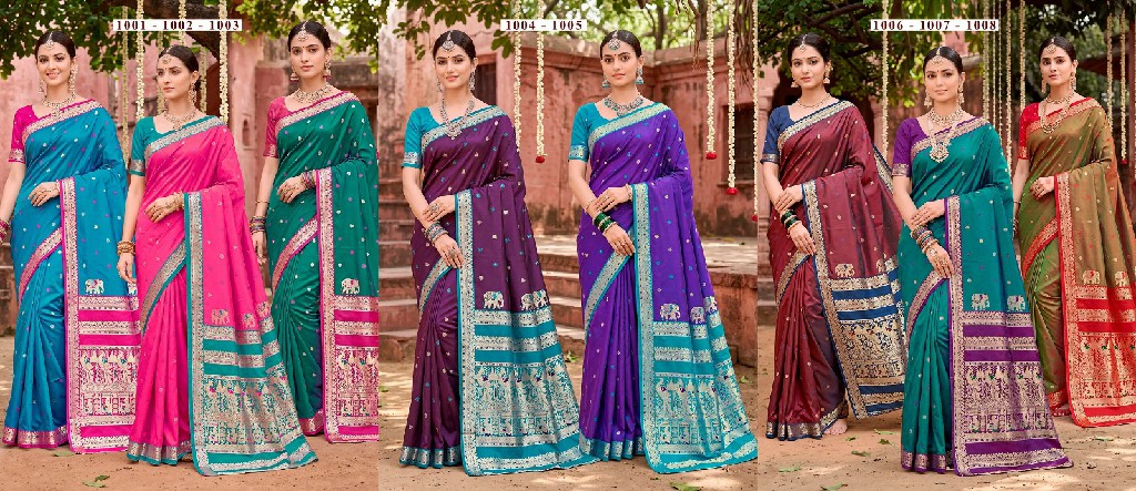 SAROJ USHA SILK VOL 1 WHOLESALE PURE SILK FESTIVE WEAR INDIAN SAREES FOR WOMEN EXPORTER