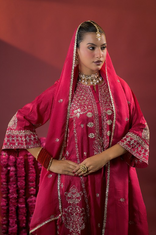 AFSANA TAJPOSH WHOLESALE READYMADE RUSSIAN DYED FESTIVE WEAR 3 PCS COMBO SET SUITS EXPORTER