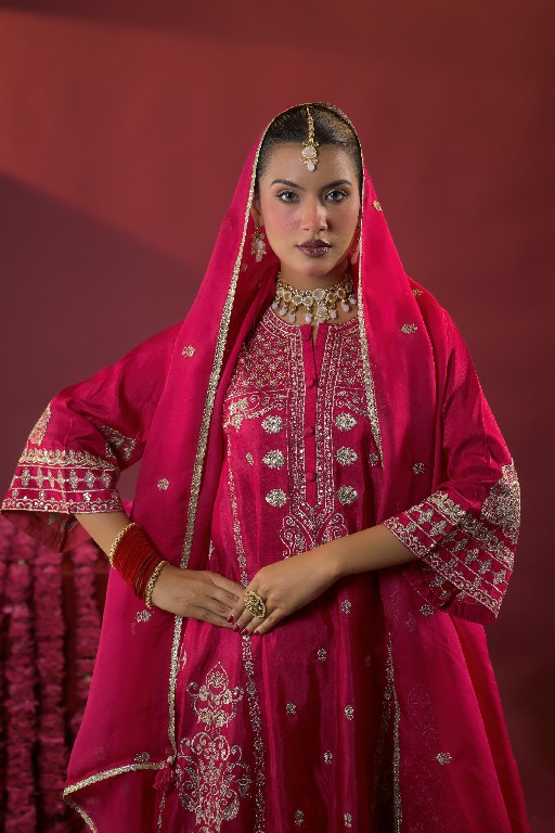 AFSANA TAJPOSH WHOLESALE READYMADE RUSSIAN DYED FESTIVE WEAR 3 PCS COMBO SET SUITS EXPORTER