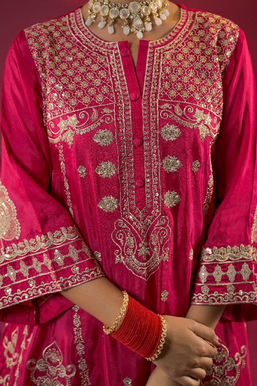 AFSANA TAJPOSH WHOLESALE READYMADE RUSSIAN DYED FESTIVE WEAR 3 PCS COMBO SET SUITS EXPORTER