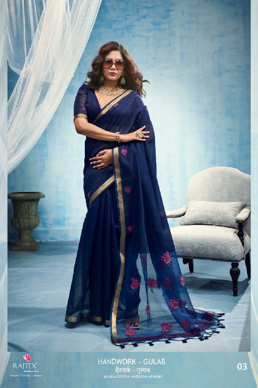 RAJTEX HANDWORK-GULAB WHOLESALE PURE MUNGA COTTON HANDLOOM WEAVING BEAUTIFUL INDIAN SAREES FOR WOMEN ONLINE