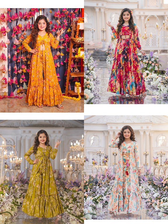 LUCAYA KIDS VOL 4 WHOLESALE READYMADE AIRTEX CHINON ATTRACTIVE SHRUG STYLE INDO WESTERN SUITS FOR KIDS ONLINE