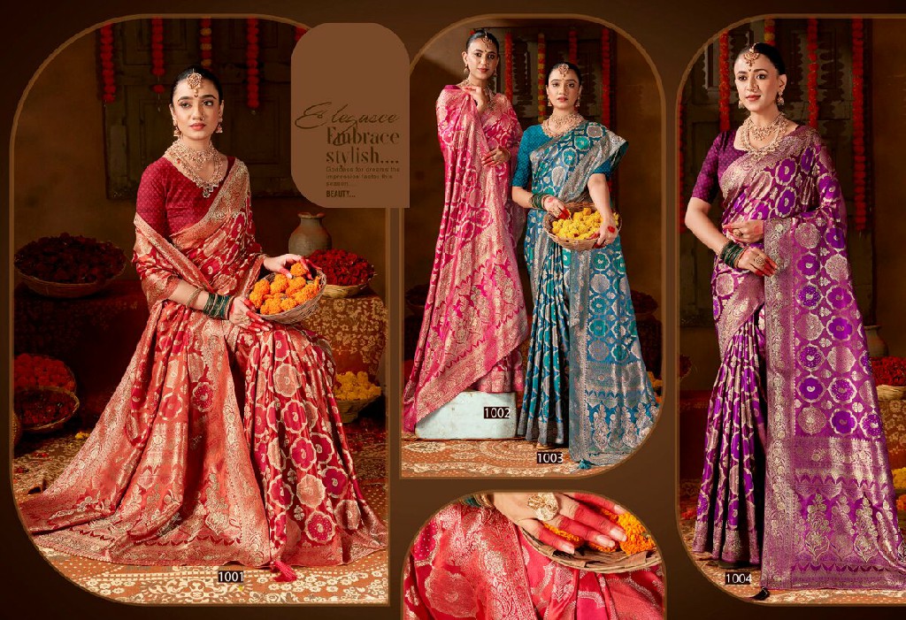 SAROJ MANOHARI SATIN SAROSKI VOL 4 WHOLESALE PURE SATIN SILK OCCASION WEAR INDIAN SAREES FOR WOMEN SUPPLIER