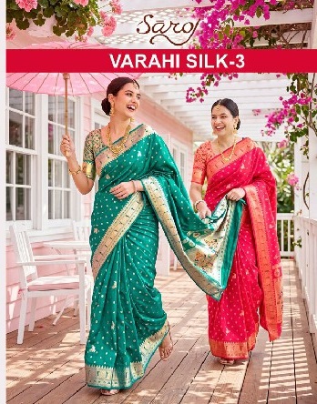SAROJ VARAHI SILK VOL 3 WHOLESALE PURE SILK ATTRACTIVE LOOK INDIAN SAREES FOR WOMEN ONLINE