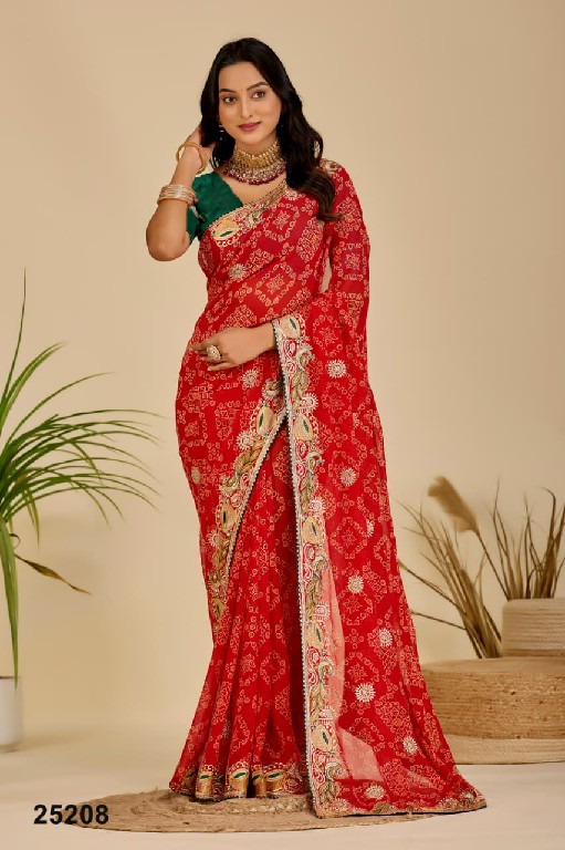 JALNIDHI RIDHIMA-RED WHOLESALE GEORGETTE BEAUTIFUL INDIAN SAREES FOR WOMEN ONLINE