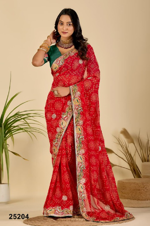 JALNIDHI RIDHIMA-RED WHOLESALE GEORGETTE BEAUTIFUL INDIAN SAREES FOR WOMEN ONLINE