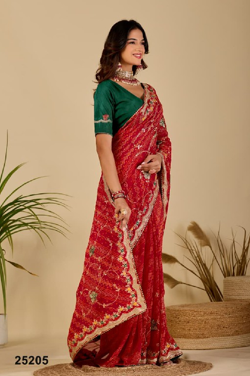JALNIDHI RIDHIMA-RED WHOLESALE GEORGETTE BEAUTIFUL INDIAN SAREES FOR WOMEN ONLINE