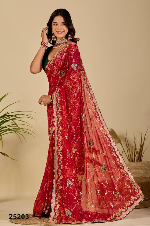 JALNIDHI RIDHIMA-RED WHOLESALE GEORGETTE BEAUTIFUL INDIAN SAREES FOR WOMEN ONLINE