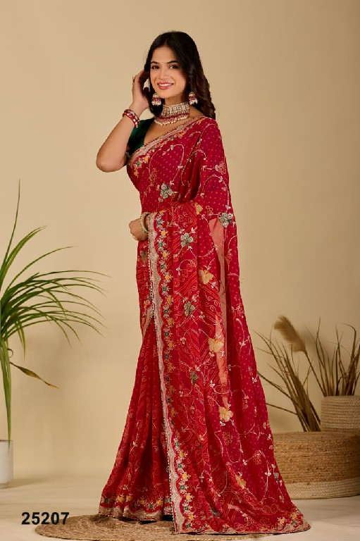 JALNIDHI RIDHIMA-RED WHOLESALE GEORGETTE BEAUTIFUL INDIAN SAREES FOR WOMEN ONLINE