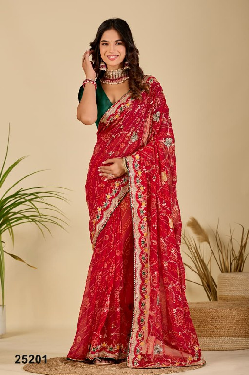 JALNIDHI RIDHIMA-RED WHOLESALE GEORGETTE BEAUTIFUL INDIAN SAREES FOR WOMEN ONLINE