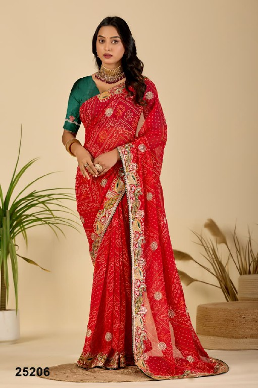 JALNIDHI RIDHIMA-RED WHOLESALE GEORGETTE BEAUTIFUL INDIAN SAREES FOR WOMEN ONLINE