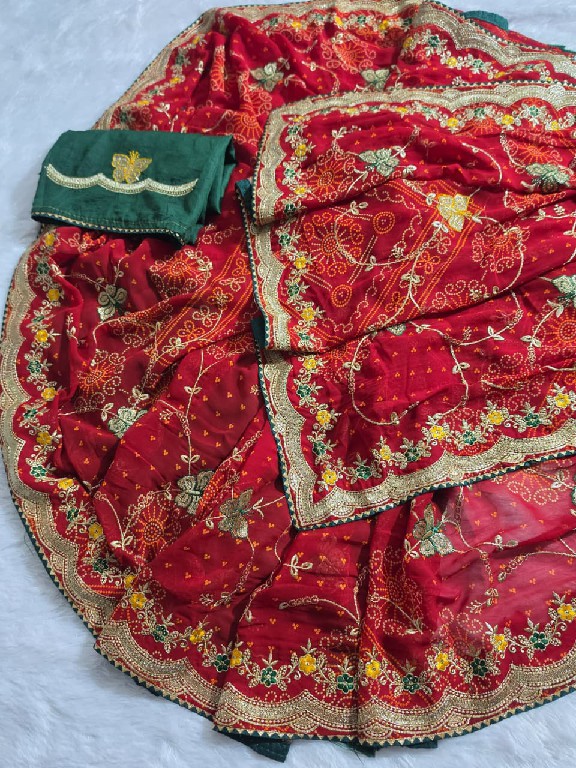 JALNIDHI RIDHIMA-RED WHOLESALE GEORGETTE BEAUTIFUL INDIAN SAREES FOR WOMEN ONLINE