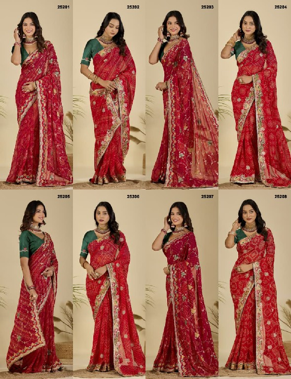 JALNIDHI RIDHIMA-RED WHOLESALE GEORGETTE BEAUTIFUL INDIAN SAREES FOR WOMEN ONLINE