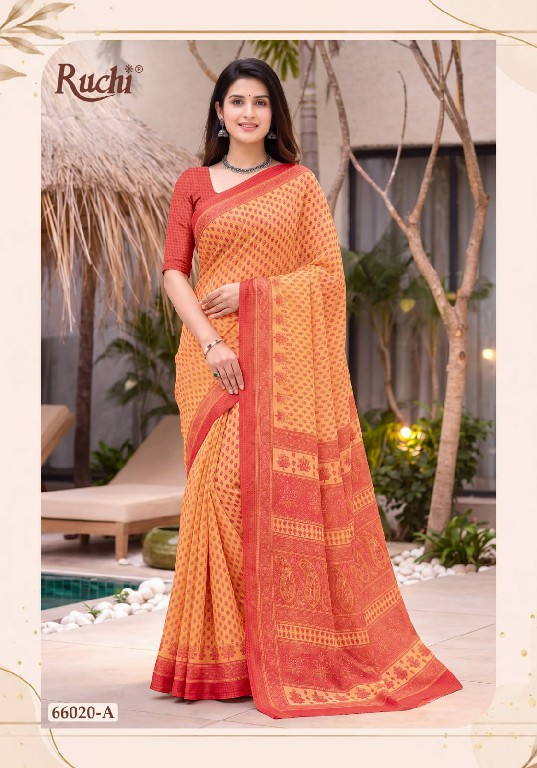 RUCHI RESHAM GEORGETTE VOL 74 WHOLESALE GEORGETTE PRINTED DAILY WEAR SAREES FOR WOMEN SUPPLIER