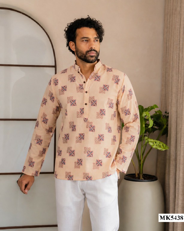 MAHOTSAV MENS SHORT KURTA VOL 5 WHOLESALE READYMADE LINEN FESTIVE WEAR SHORT KURTA FOR MENS ONLINE