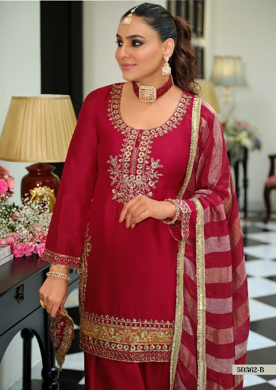 TEXTILEDEAL D.NO 50362-B WHOLESALE READYMADE CHINON BEATS WORK PARTY WEAR 3 PCS SUITS SUPPLIER