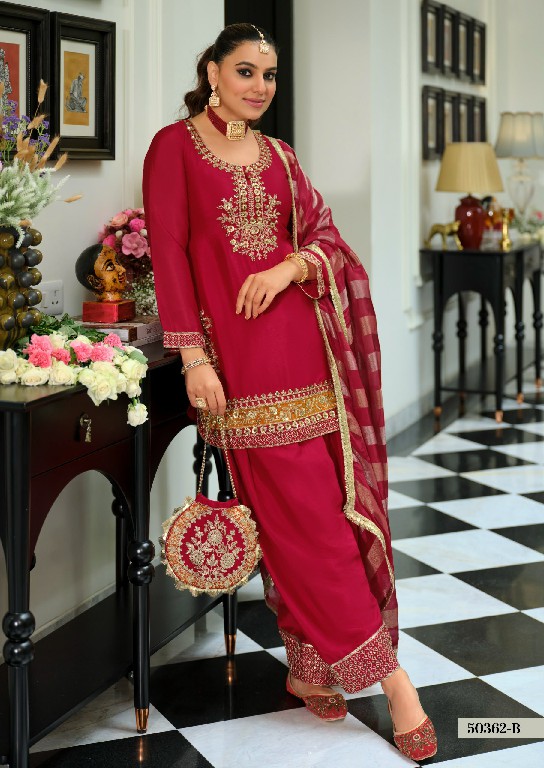 TEXTILEDEAL D.NO 50362-B WHOLESALE READYMADE CHINON BEATS WORK PARTY WEAR 3 PCS SUITS SUPPLIER