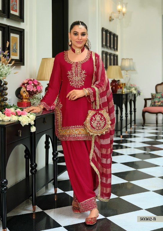 TEXTILEDEAL D.NO 50362-B WHOLESALE READYMADE CHINON BEATS WORK PARTY WEAR 3 PCS SUITS SUPPLIER