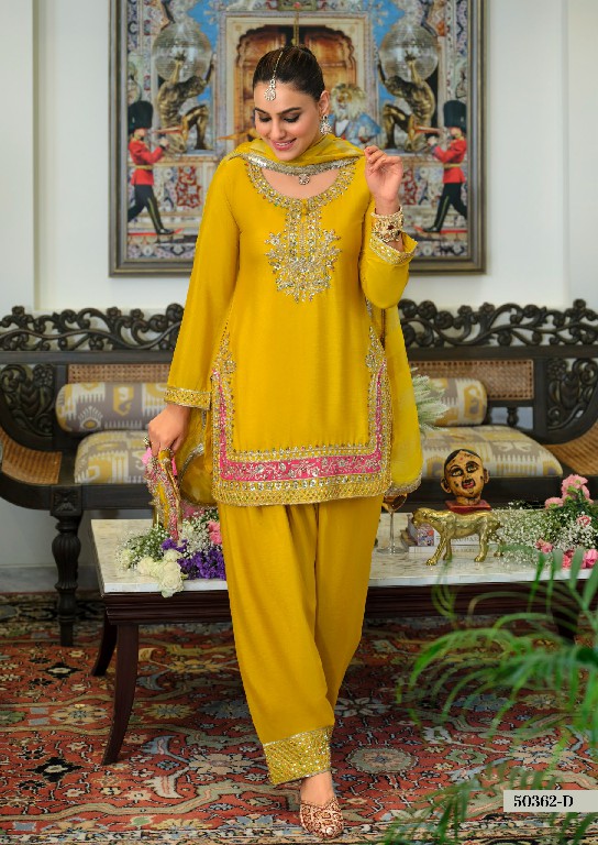 TEXTILEDEAL D.NO 50362-D WHOLESALE READYMADE CHINON BEATS WORK FUNCTION WEAR 3 PCS SUITS FOR WOMEN ONLINE